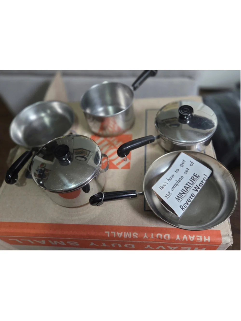 Vintage Revere Ware Miniature Copper Clad Cookware 5 Piece Lot 2 Lids